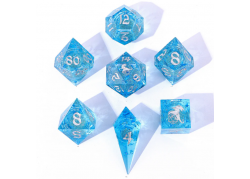 Captured Magic Liquid Core Sharp Resin Dice - AQUA